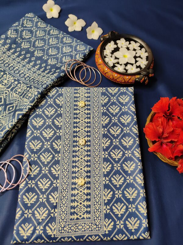Suit (Batik Cotton) Teal Blue PNDM504000BLSN - Image 2