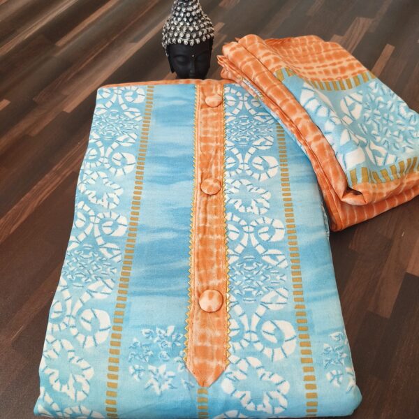 Suit (Cotton Batik) Orange Blue PNDM505000ORSN - Image 4