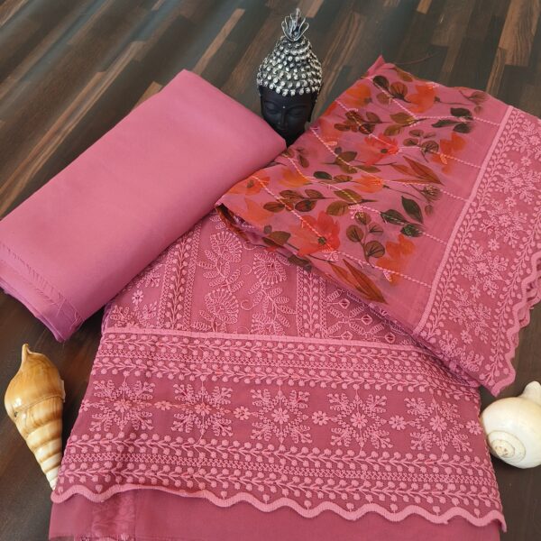 Suit (Chikankari Georgette) Onion Pink PNDM500100PKGR