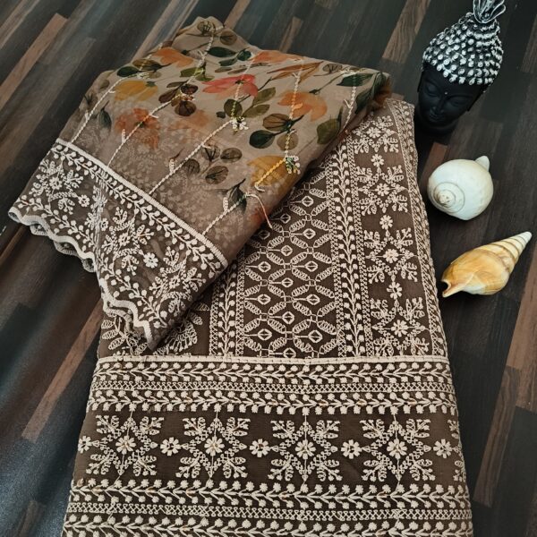 Suit (Chikankari Georgette) Brown PNDM500100BRGR