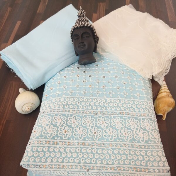 Suit (Georgette Chikankari) Sky Blue PNDM505000BLGR