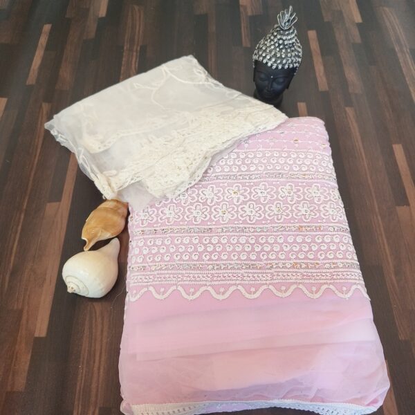 Suit (Georgette Chikankari) Pink PNDM505000PKGR - Image 3