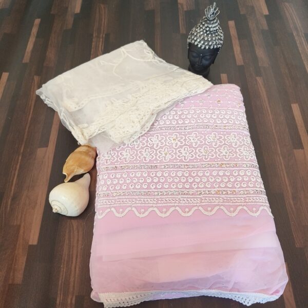 Suit (Georgette Chikankari) Pink PNDM505000PKGR - Image 4