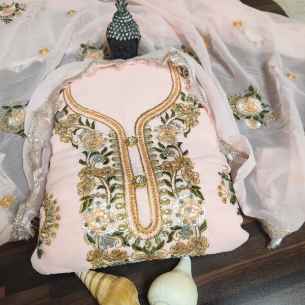 Suit (Georgette fancy) Peach PNDM507000PHGR - Image 4