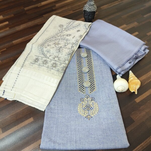 South Cotton Suit Denim Blue PNDM900200BLCN - Image 3