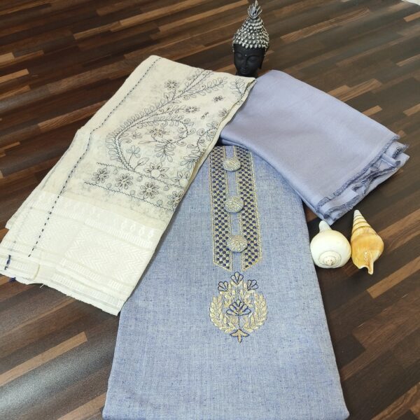 South Cotton Suit Denim Blue PNDM900200BLCN - Image 4