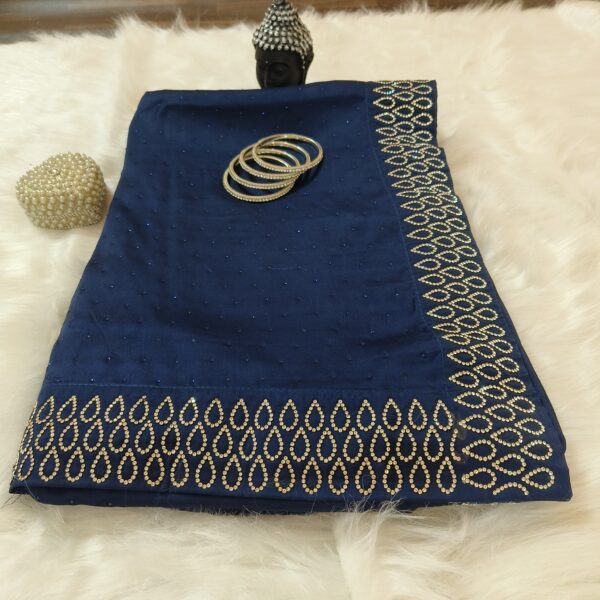 Saree Navy Blue PNSR000500BLLN - Image 4