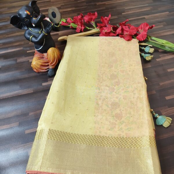 Saree (Kolkata Cotton) Golden PNSR757200GDWB - Image 2